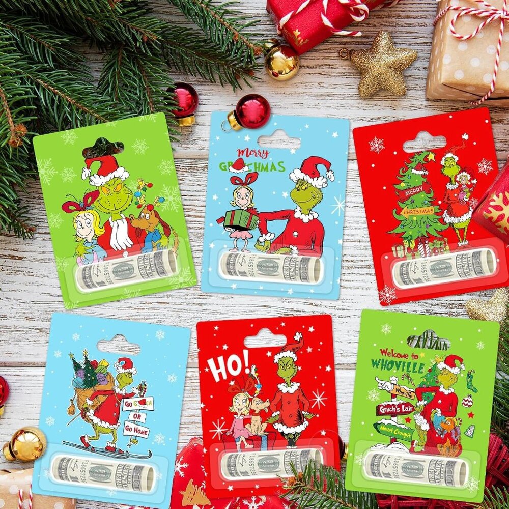 Grinch Christmas Ornament Money Holder 6 piece Set
